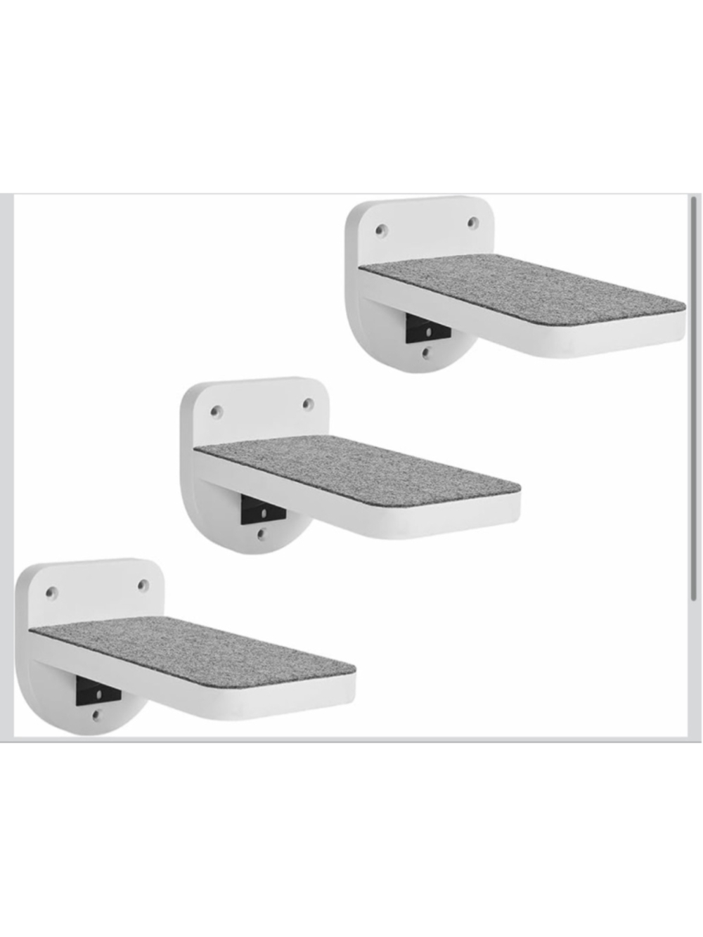 NEW Set of 3 Wood Cat Steps for Wall Mounted Cat Shelves Perch Holds 30 lbs